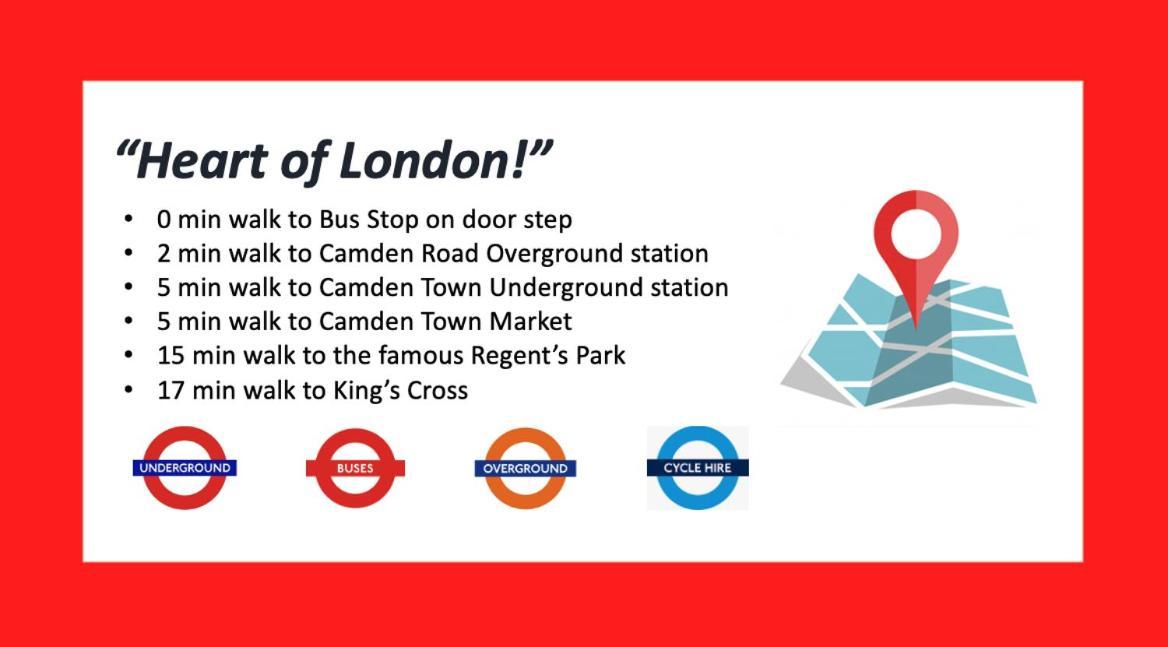 Luxury Rooms In Camden Town Near Shops, Cafes, Bars & Metro With Shared Bathrooms London Exterior foto
